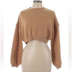 Nasty Gal cropped balloon sleeve sweater size s/m